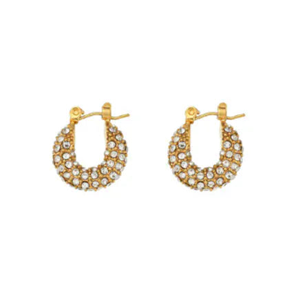 Nina CZ Chunky Huggie Earrings