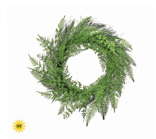 36" UV PRF NATURAL TOUCH FERN WREATH