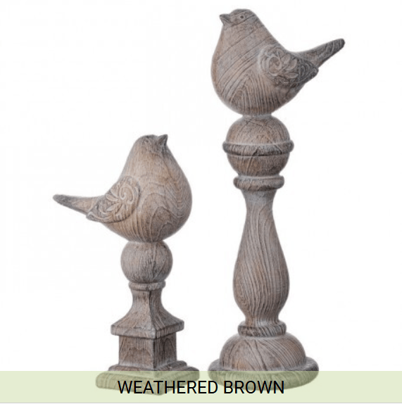 8.5-12" Resin Bird on Pedestal - 2 Sizes
