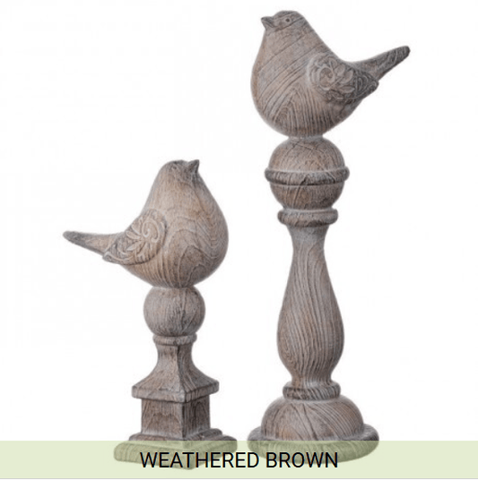 8.5-12" Resin Bird on Pedestal - 2 Sizes