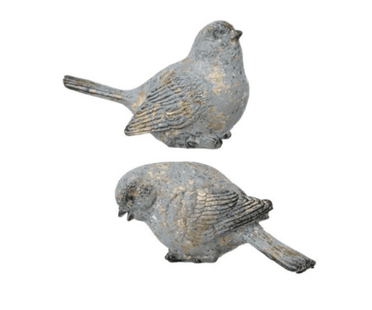 Speckled Gold Resin Bird 5.25"