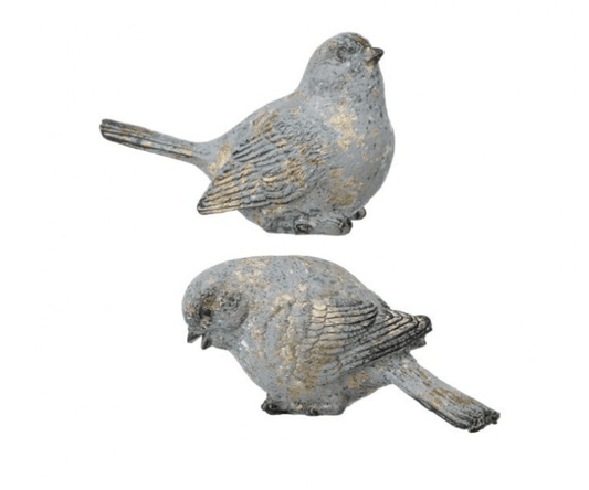 Speckled Gold Resin Bird 5.25"