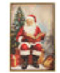 Framed vintage-style Santa Claus wall art with warm red and brown tones