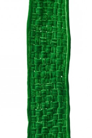 5 ft x 3 yd Green Velvet Braided Wired Ribbon