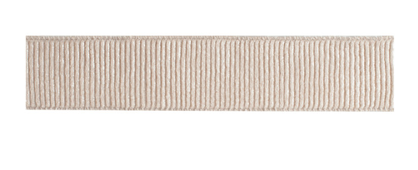 Oatmeal ribbed velvet wired ribbon with vertical texture pattern, 2.5 inches wide