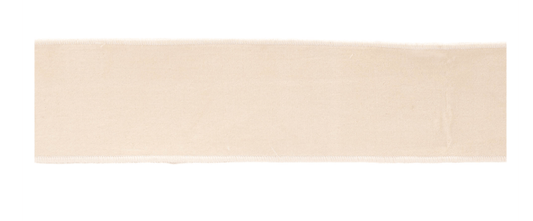 Ivory velvet wired ribbon 4 inches wide with serged edges, 5 yards