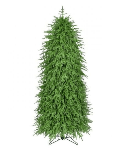 7-foot unlit artificial Norfolk Pine Christmas tree with slim profile and green branches
