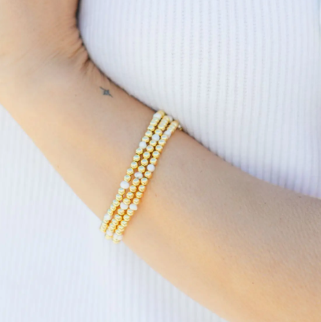 4mm Bead & Pearl Stretch Bracelets