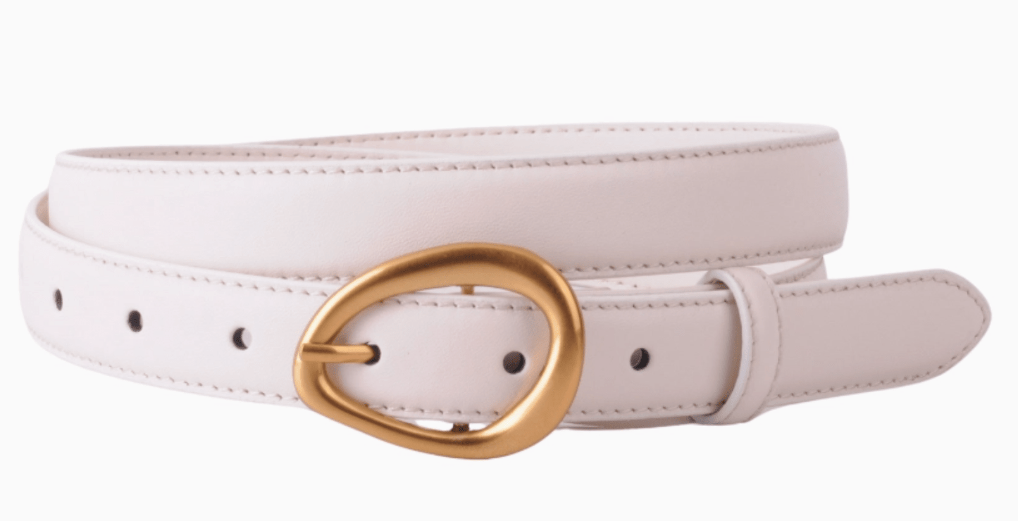 Basic Leather Belt with Asymmetrical Buckle