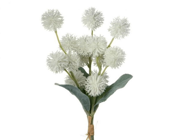Ivory Flocked Thistle Bundle 14.5"