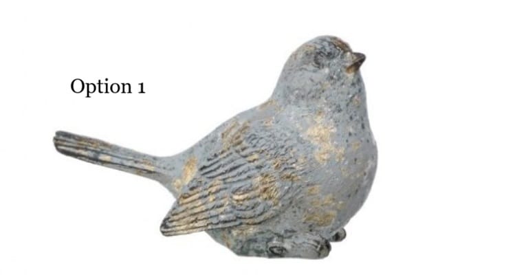 Speckled Gold Resin Bird 5.25"