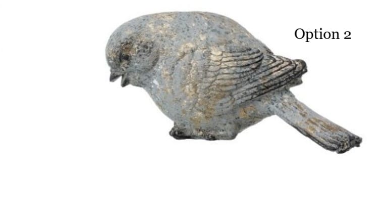 Speckled Gold Resin Bird 5.25"