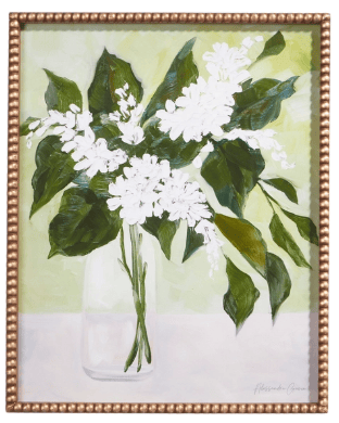 22" White Flowers in Vase Framed Print