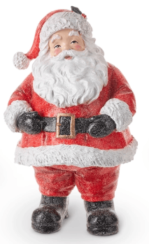 Raz 9-inch vintage red and white ceramic Santa Claus figurine with black boots