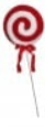 Red and white swirled peppermint lollipop on a stick, 24-inch styrofoam
