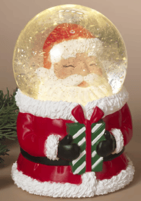 7.75"H B/O Lighted Spinning Water Globe w/ Bobbling Head, Timer & USB Cord, 2 Styles
