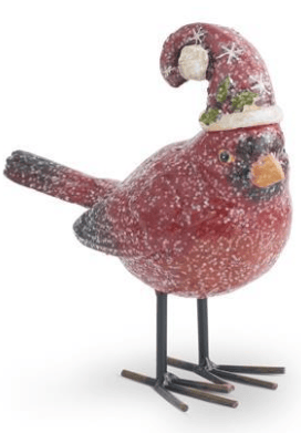Assorted Glittered Resin Cardinals with Stocking Caps, 3 Styles