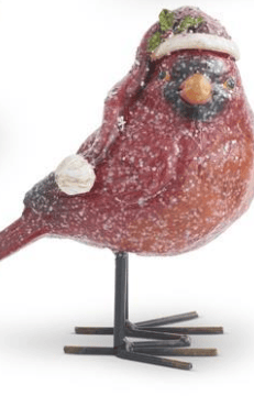 Assorted Glittered Resin Cardinals with Stocking Caps, 3 Styles