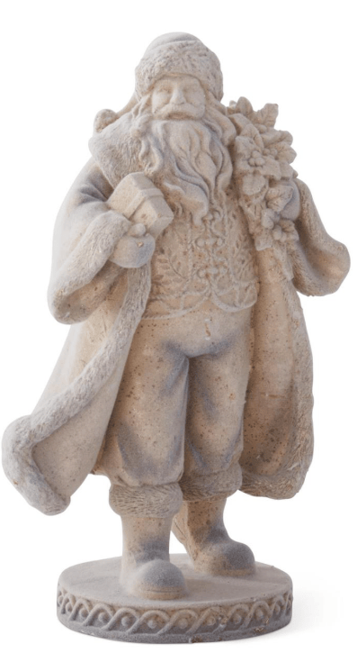 9 Inch Gold Speckled Flocked Santa, 2 Styles