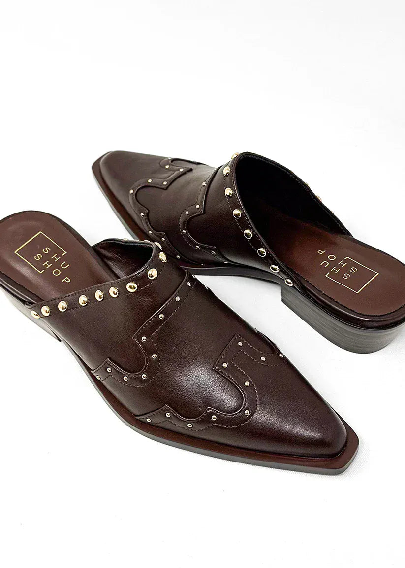 THALIA Nude slip-on mule Shoes