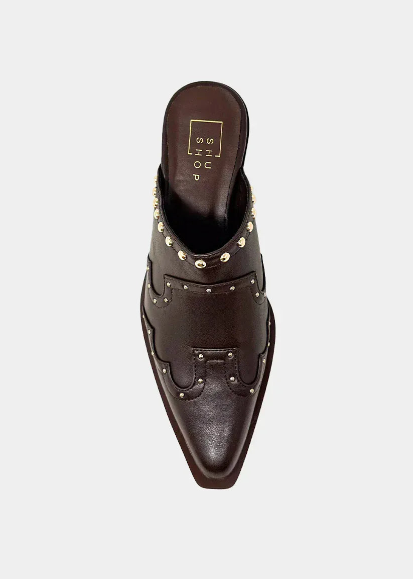 THALIA Nude slip-on mule Shoes