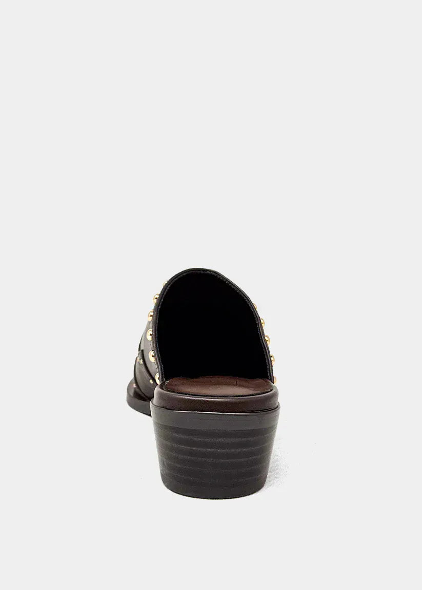 THALIA Nude slip-on mule Shoes