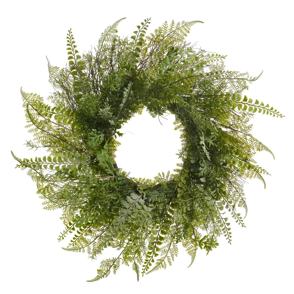 28" Dusty Green Fern Wreath