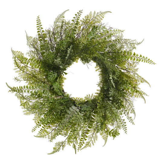 28" Dusty Green Fern Wreath