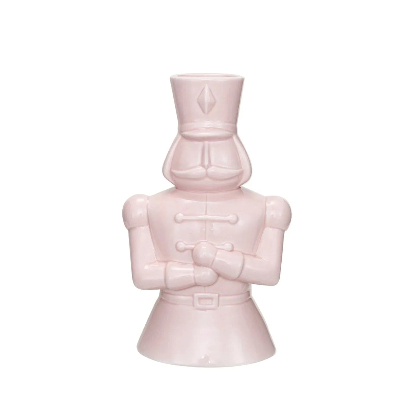Ceramic Nutcracker Soldier Christmas Vase, Pink
