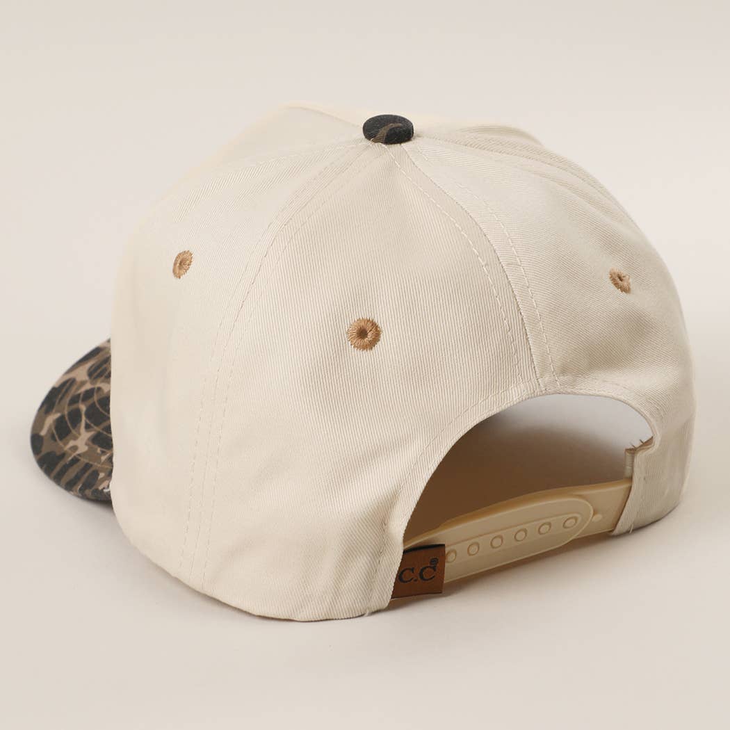MADE IN AMERICA 3D Embroidered Two-Tone Leopard Brim Trucker