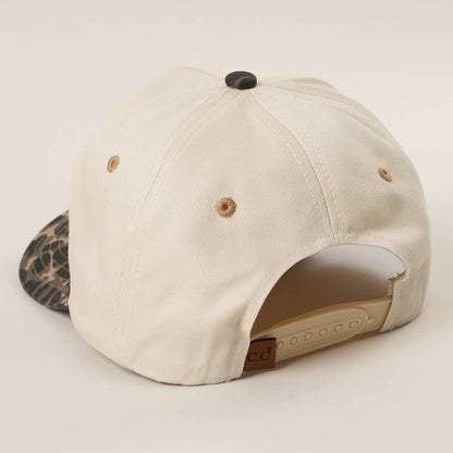 MADE IN AMERICA 3D Embroidered Two-Tone Leopard Brim Trucker
