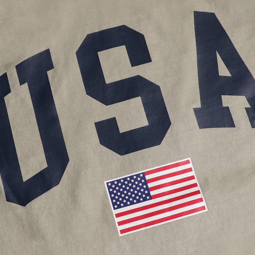 **Pre-Order**  USA American Flag Varsity Garment-Dyed Heavy Cotton T-Shirt