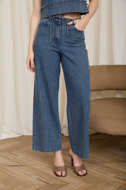 Stripe Washed Denim Jeans
