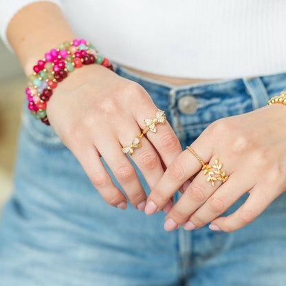 Sale - Adjustable Pavé Bow Ring