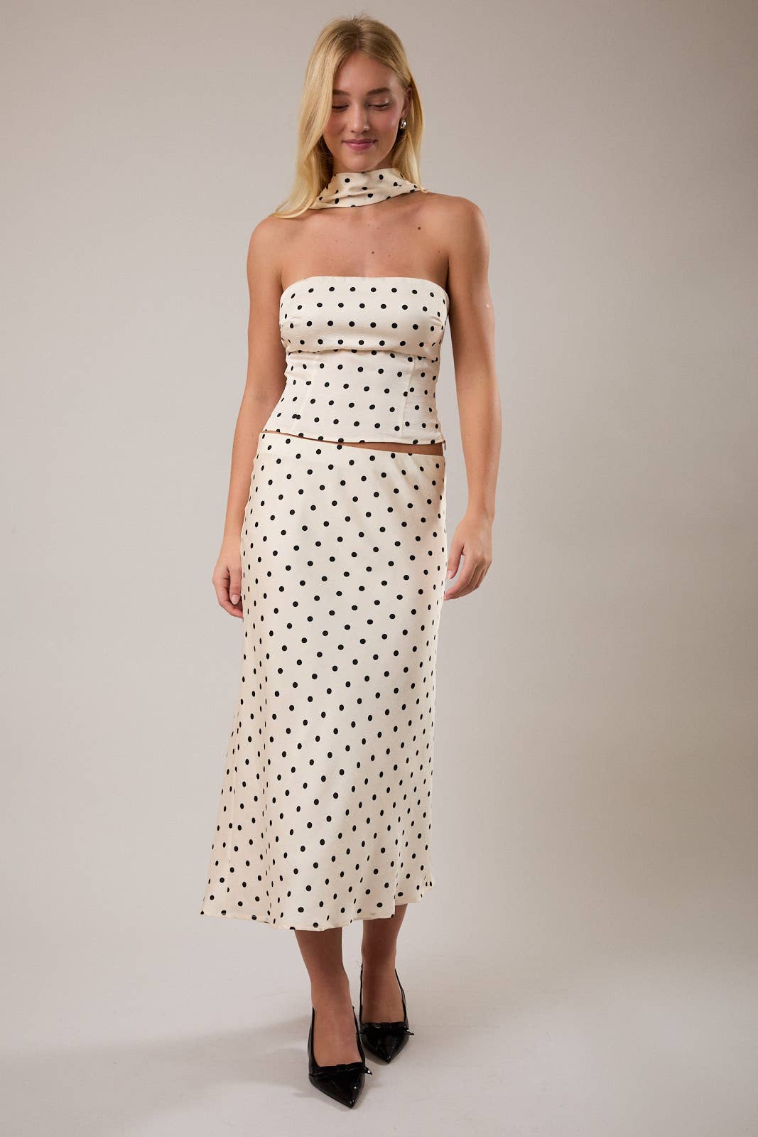 Polka Dot Mid Rise Maxi