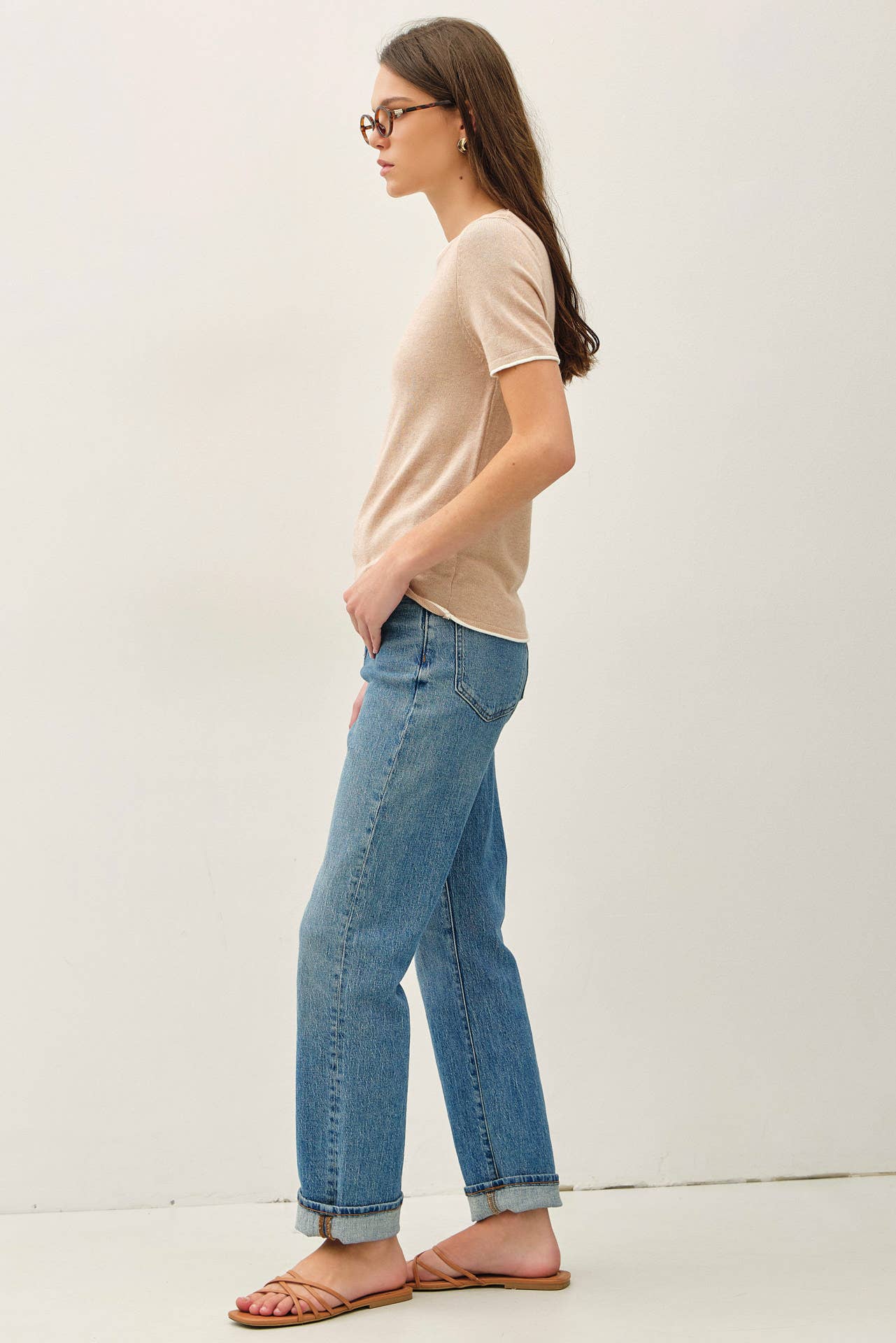 Faux Layered Short Sleeve