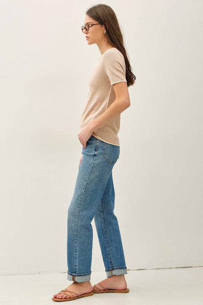 Faux Layered Short Sleeve