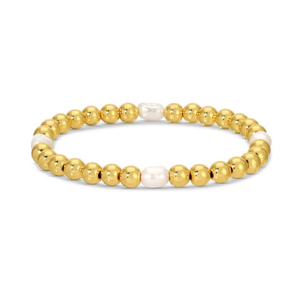 Stretch Bead Bracelets with Large Pearls