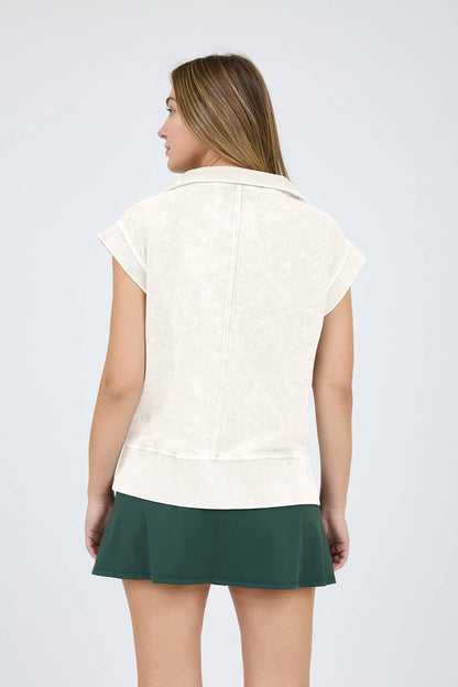 Sleeveless Ribbed Half Zip