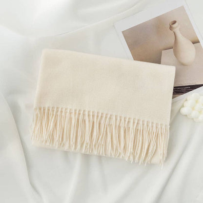 Minimalist Solid Color Tassel Scarf 6W6NSW306