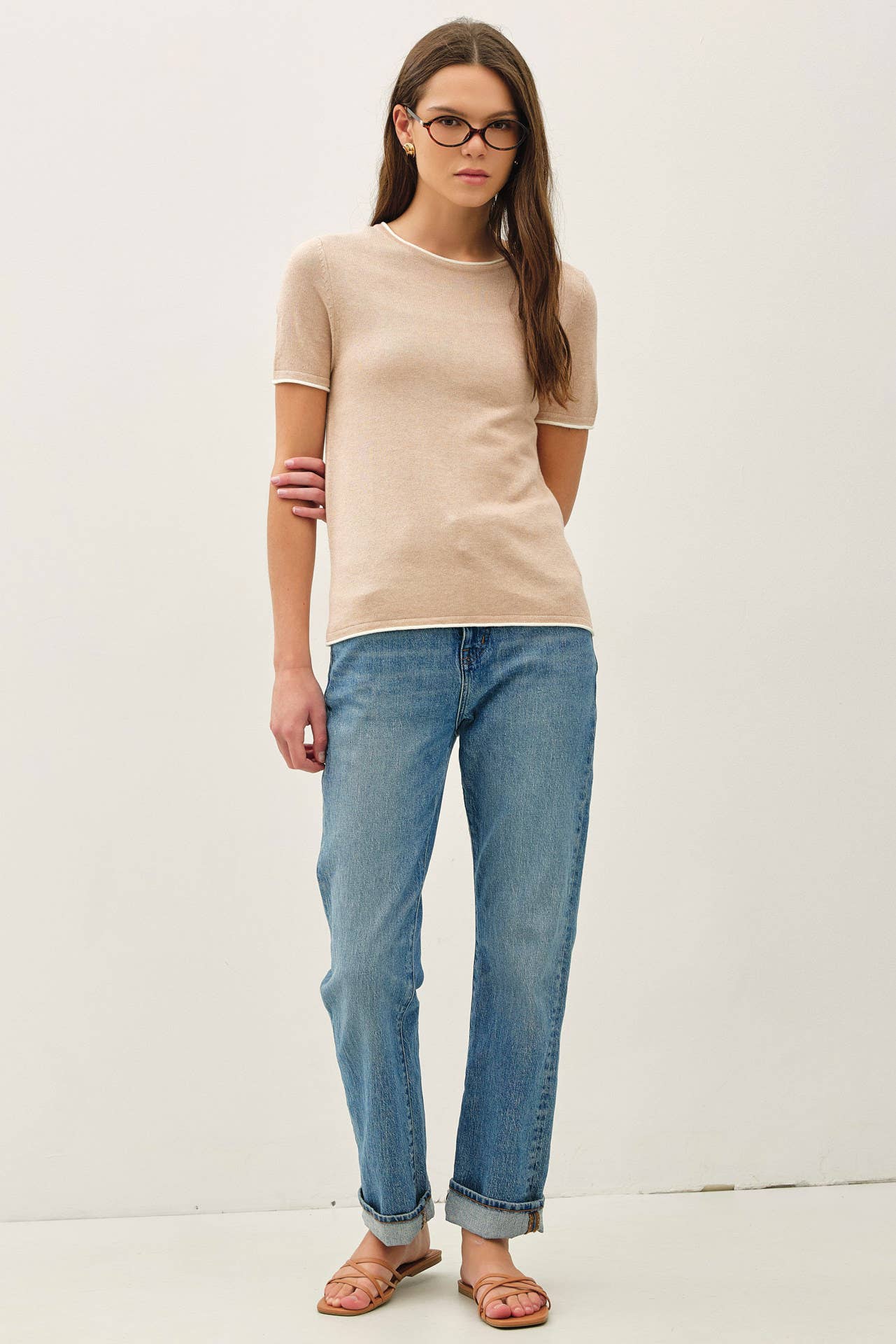 Faux Layered Short Sleeve