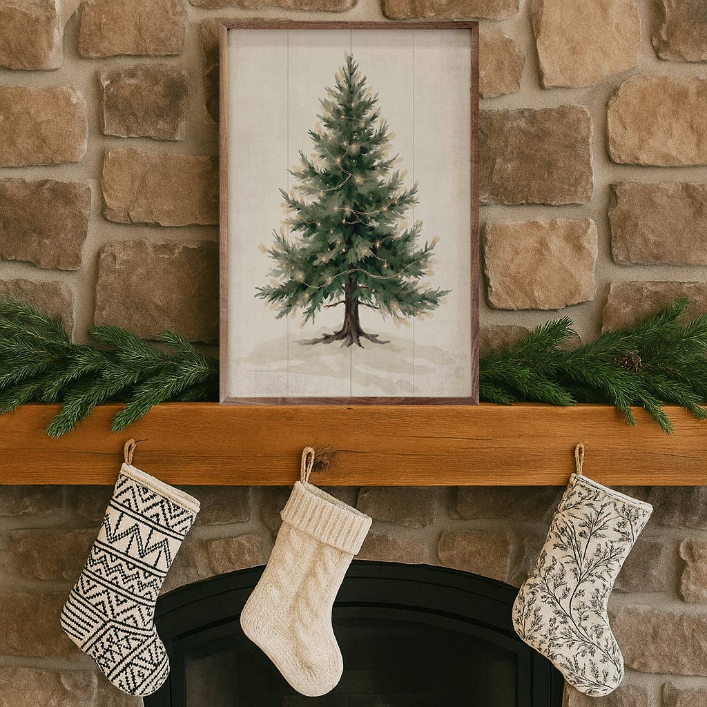 Lighted Pine Tree Art Print