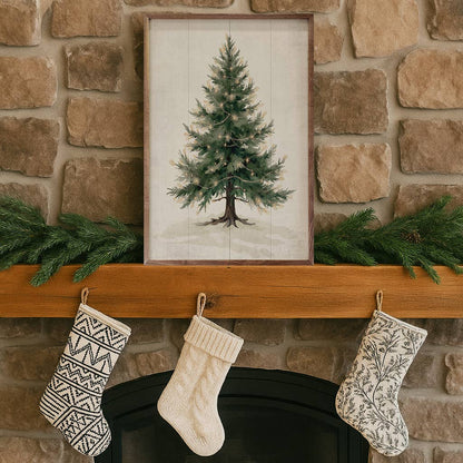 Lighted Pine Tree Art Print