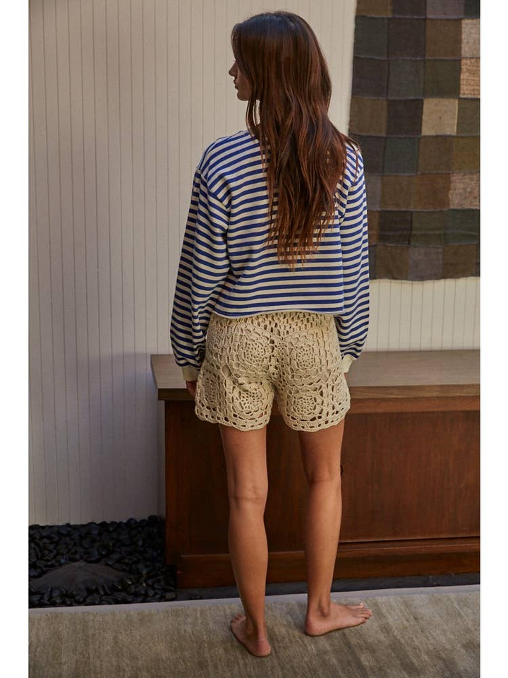 Cream Knitted Shorts