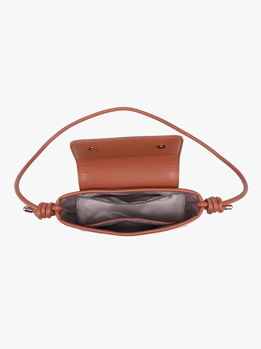 Oaklynn Straw Crossbody w/ Twisted Strap & Snap Closure Purse