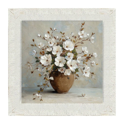 Copper Vase with White Floral Bouquet