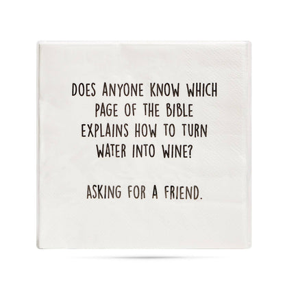 Does anyone know which page of the bible Cocktail Napkins