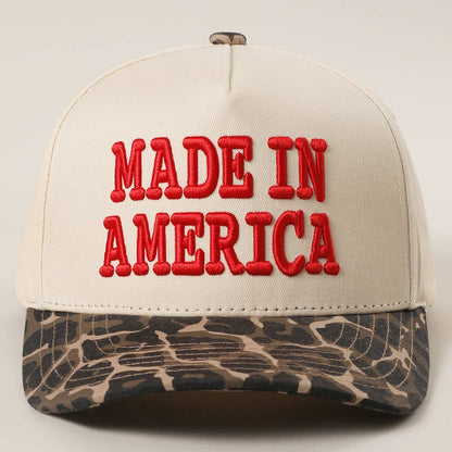 MADE IN AMERICA 3D Embroidered Two-Tone Leopard Brim Trucker