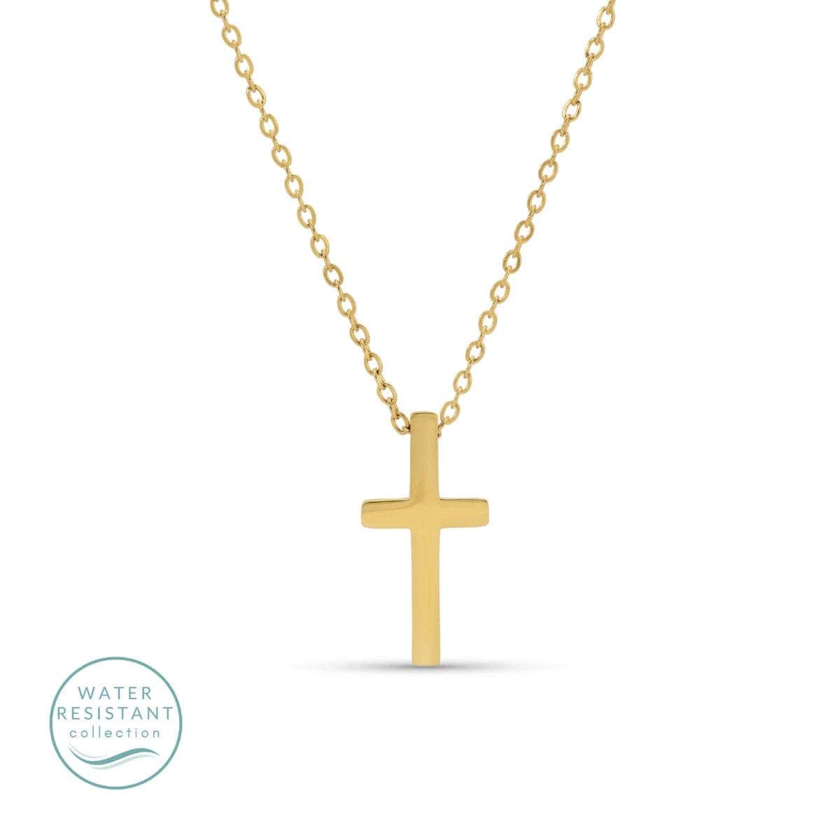 Timeless Cross Pendant Necklace, Water Resistant