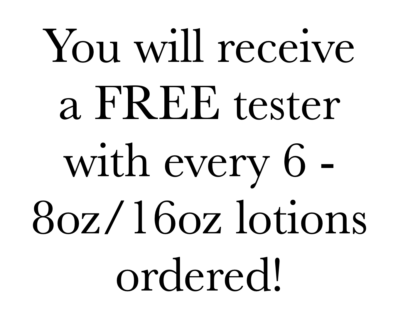 Testers for 8oz/16oz Hand Cream/Lotion